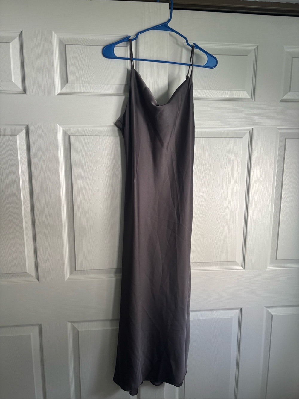 SHEIN Charcoal Gray Slip Maxi Dress with Spaghetti Straps